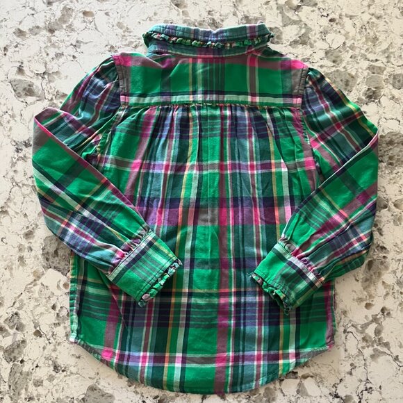 POLO Ralph Lauren plaid ruffled blouse size 5 - Picture 4 of 5